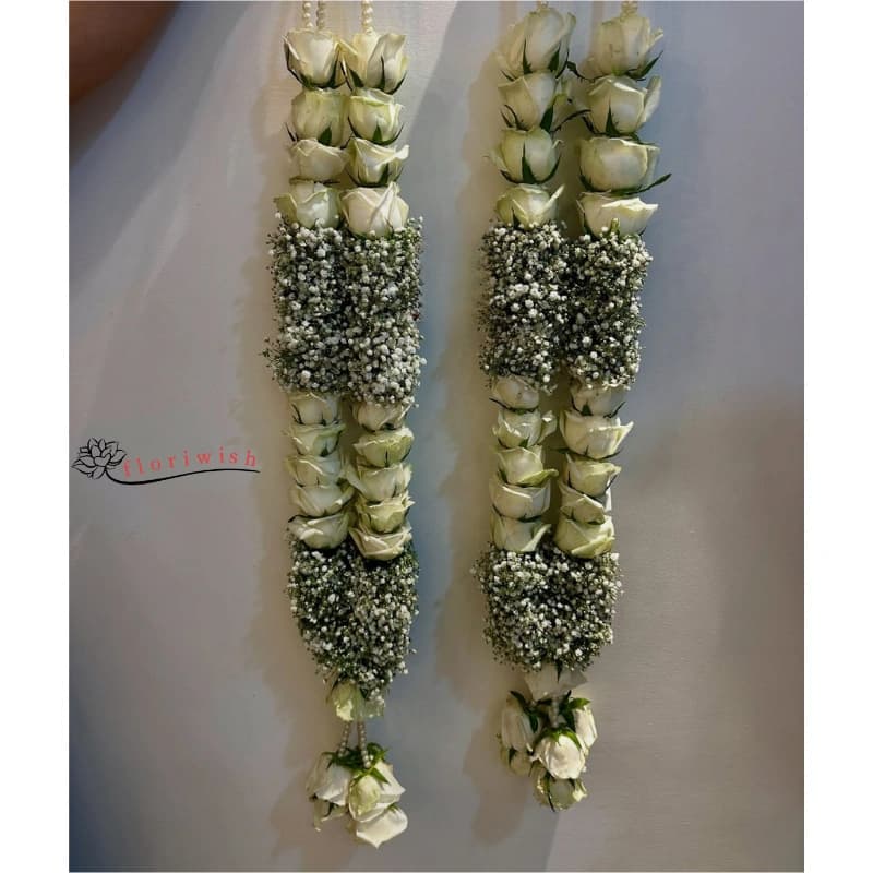 White Rose Baby Breath Garland — view 1 of 1