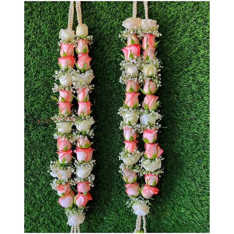 Pink White Rose Varmala — view 1 of 1