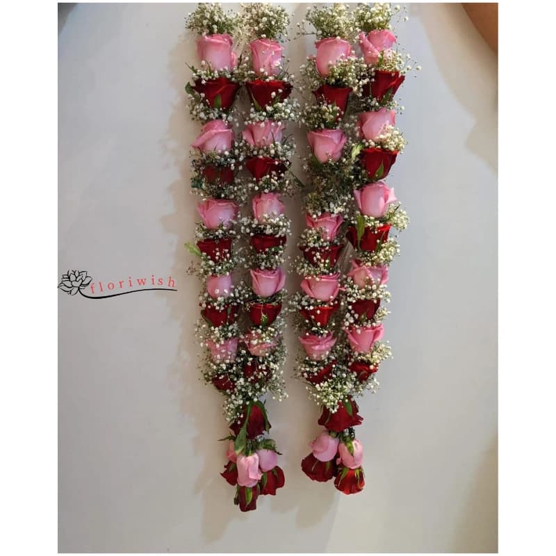 Red & Pink Rose Varmala — view 1 of 1