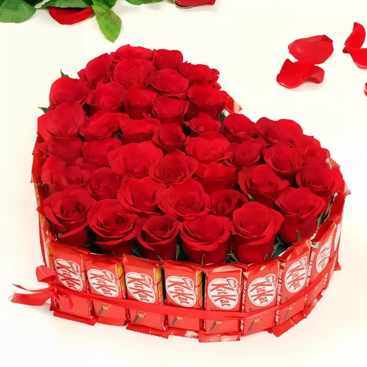 KitKat and Rose Flowers  Heart Box — view 1 of 1