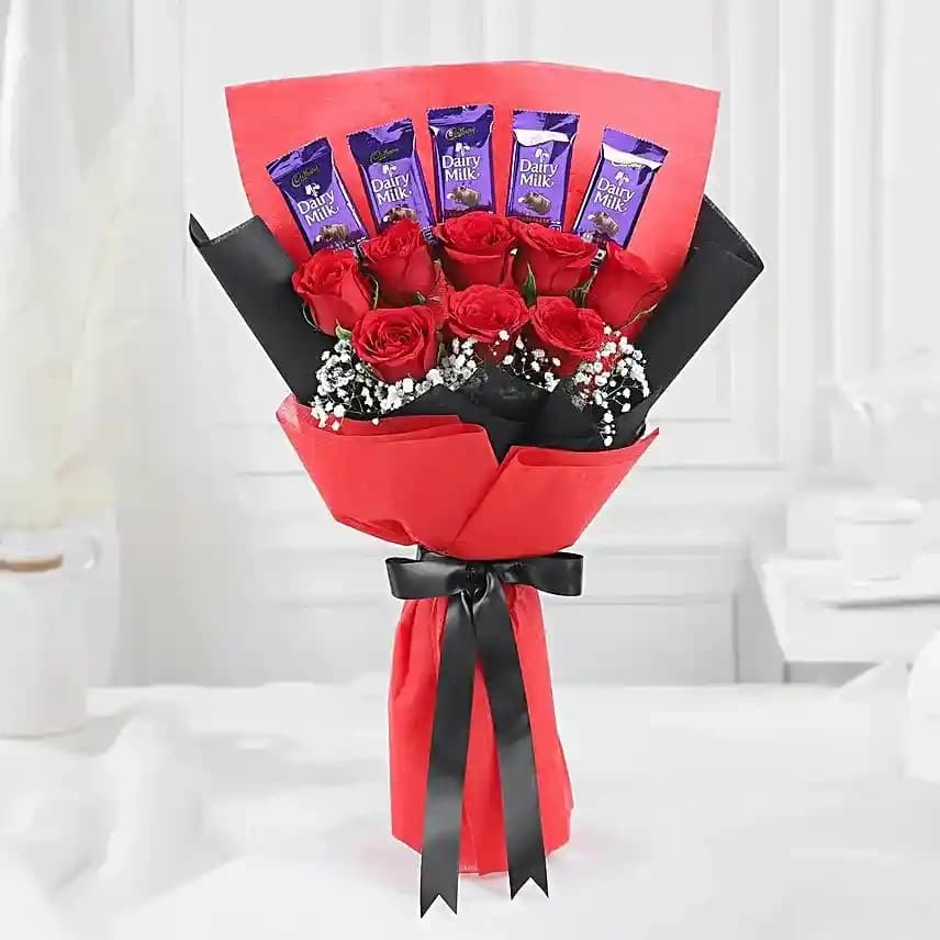 Flower and Chocolate Bouquet Combo — view 1 of 2