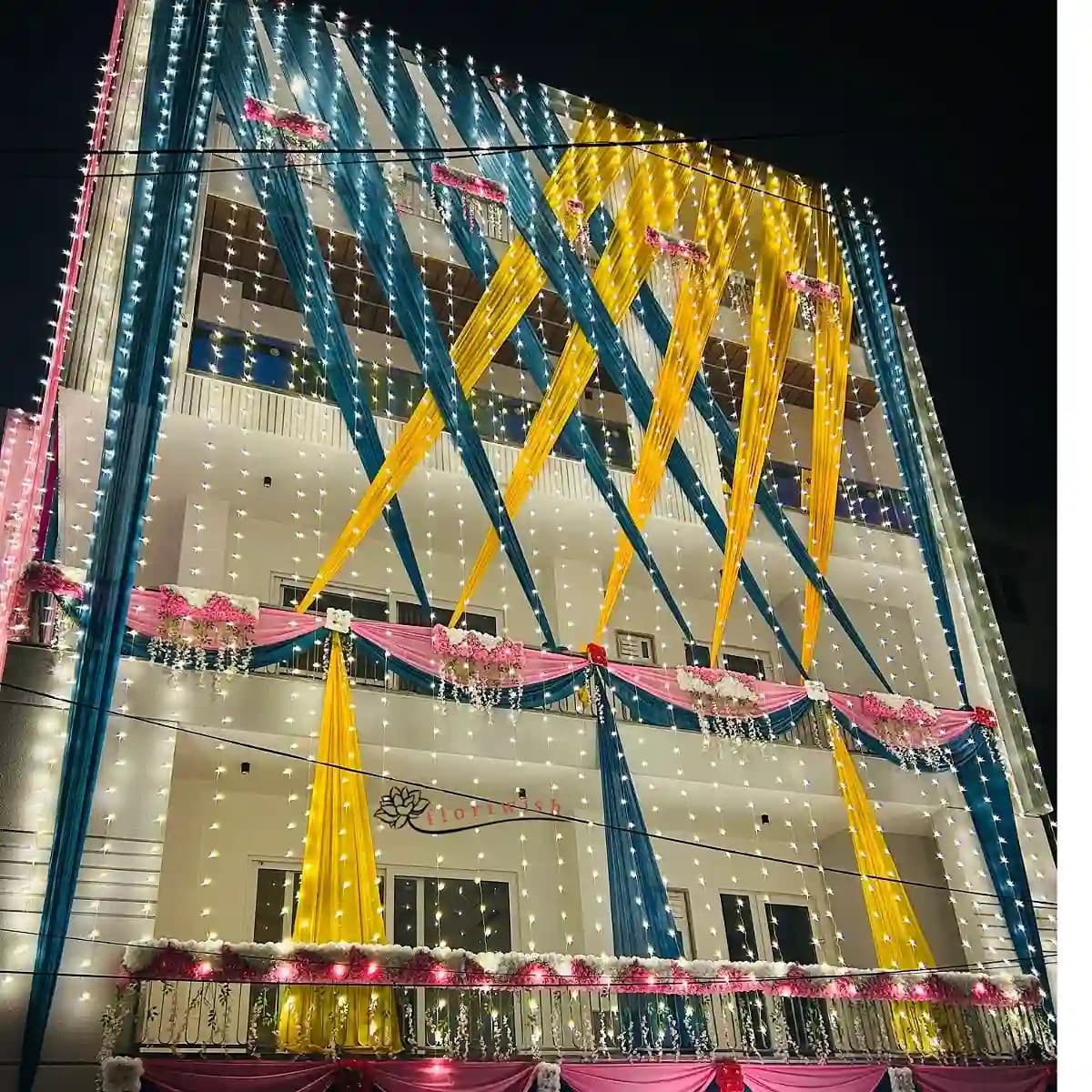 Yellow Aqua Chunni Theme House Decoration — view 2 of 5