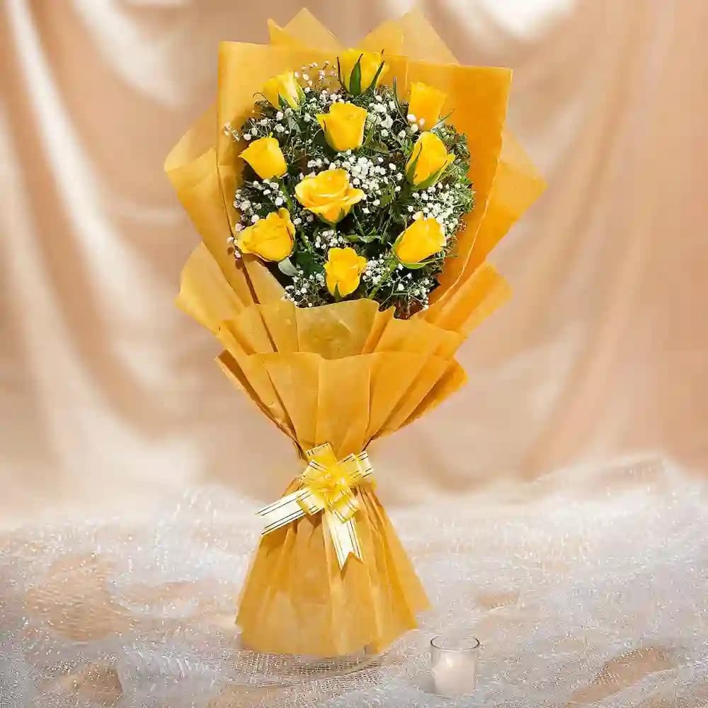 Radiant Rose  Flowers Bouquet with Tempting Cake — view 3 of 3