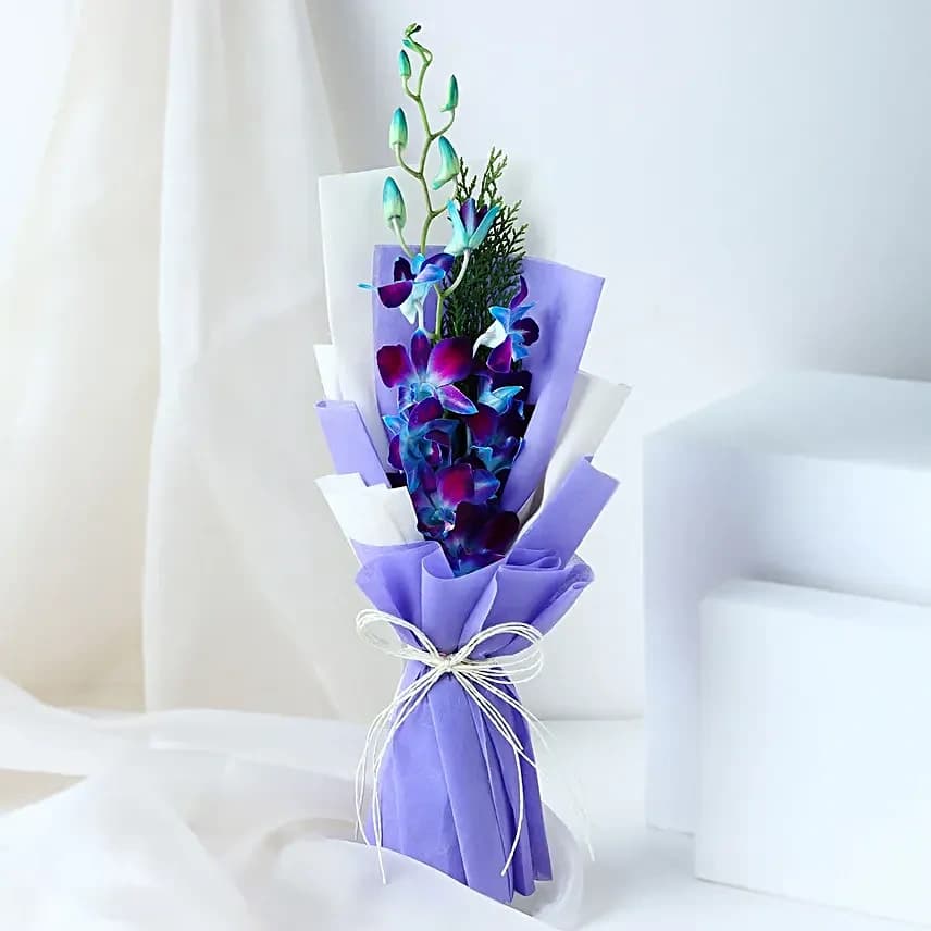 Enchanting Orchid  Flowers Bouquet & Truffle Cake — view 2 of 6