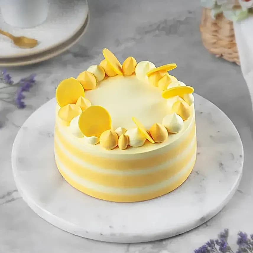 Butterscotch Bento Cake N Misty Azure Orchids Flowers — view 3 of 4