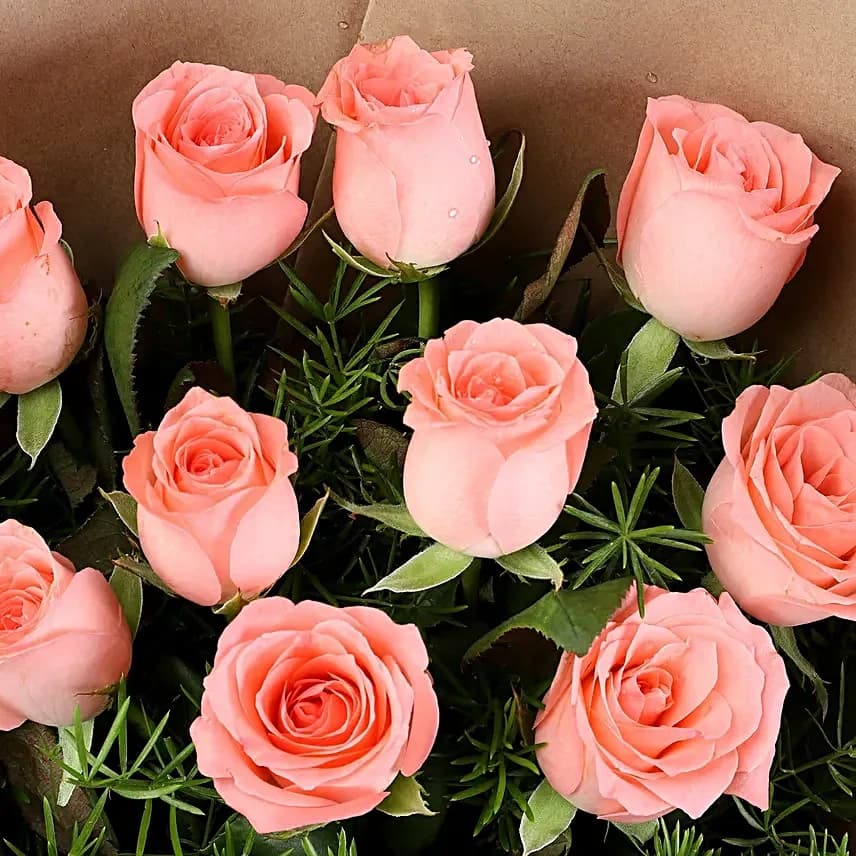 10 Pink Flowers  Roses With Pineapple Cake — view 2 of 4