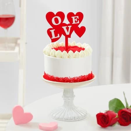 Eternal Romance Bouquet And Red Velvet Delice  Cake Combo — view 4 of 4