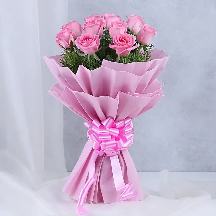 Pink Roses 10 with Delice  Cake — view 2 of 3