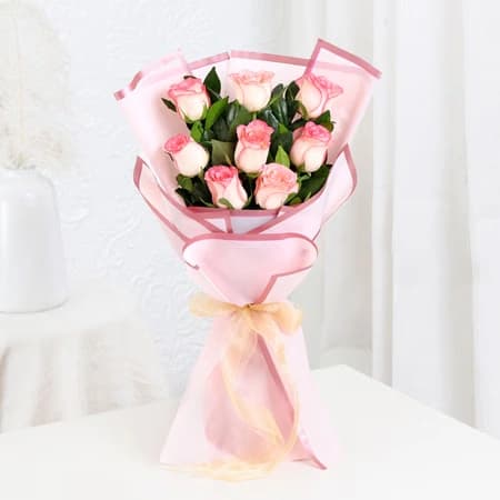 Rasmalai Burst Cake And Rose Flowers  Bouquet Combo — view 2 of 5