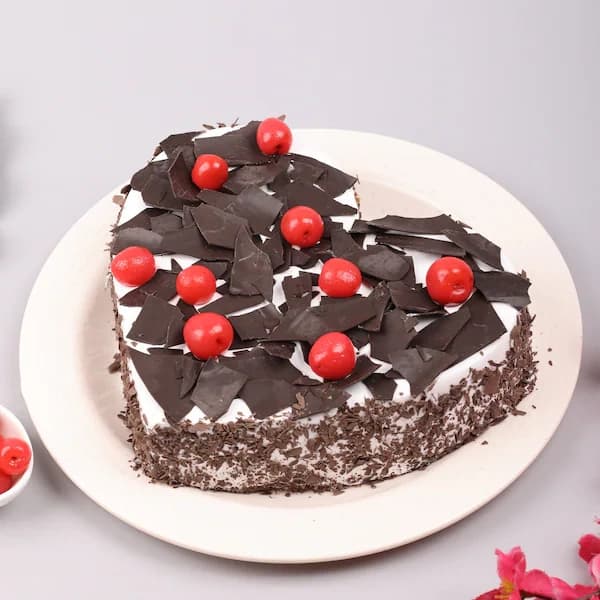 Classic Black Forest Cake with Red Flowers  Roses — view 2 of 3