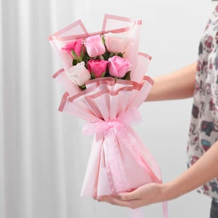 Floral Bliss Cake With Elegant Roses Flowers  Bouquet — view 3 of 3