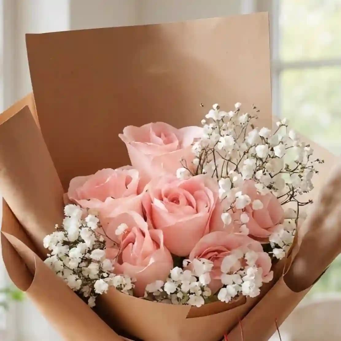 Pink Floral Rose  Bouquet & Sweet Forest Combo — view 2 of 3