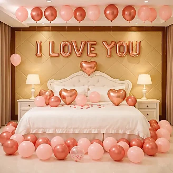 Romantic Anniversary Bedroom Balloon Decor Set — view 1 of 3