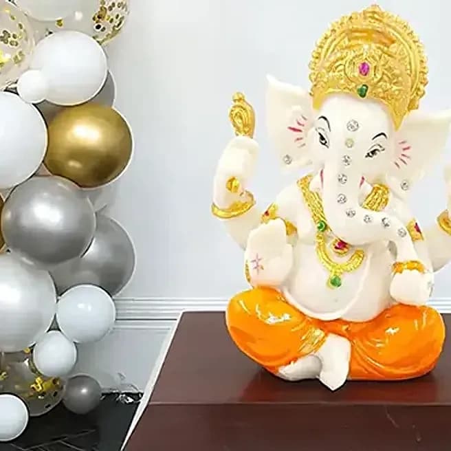 Silver Gold Festive Arch for Ganesh Chaturthi Set — view 2 of 4
