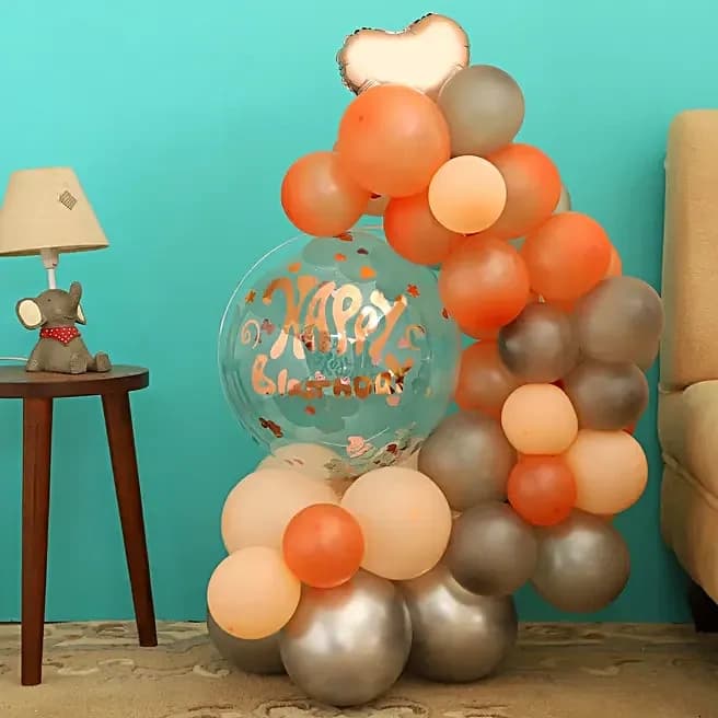 Rose Gold Birthday Balloon Bouquet Set — view 1 of 5