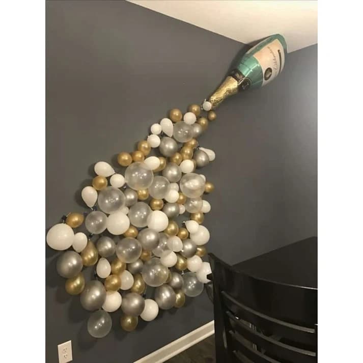 Wine Bottle Shaped Foil Balloon Decoration with Happy Birthday Tag Set — view 1 of 1