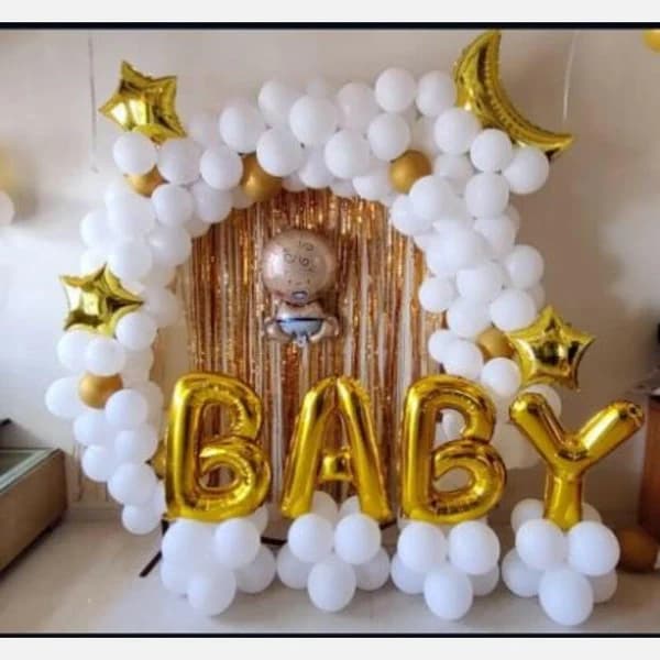 Balloon Decoration Cloudy white design for a Baby Shower — view 1 of 1