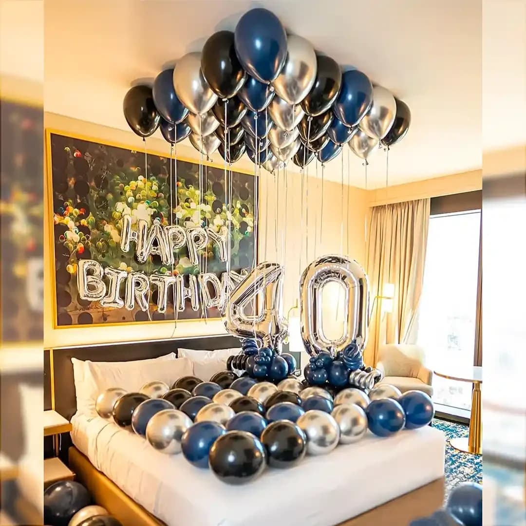 Happy Birthday Blue and Black Decoration Set — view 1 of 1