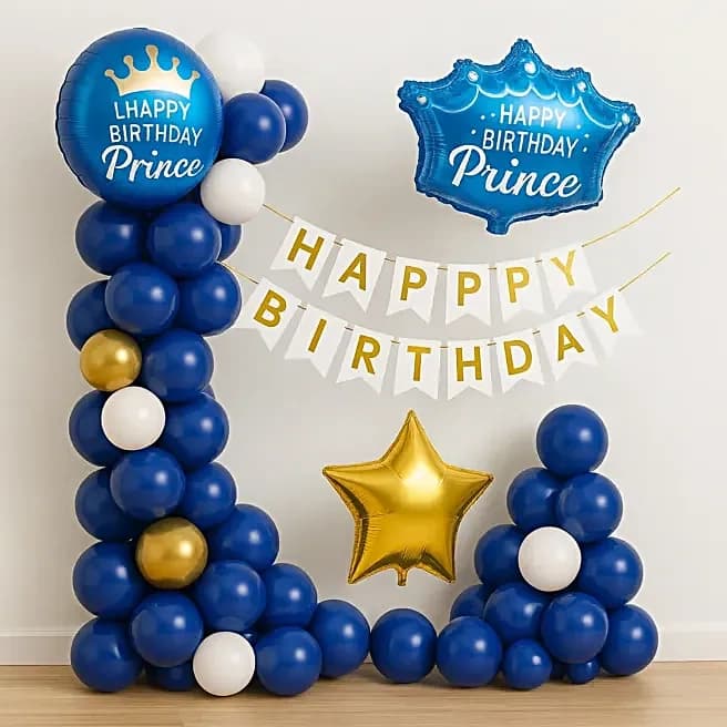 Royal Blue Birthday Balloon Decor Set — view 1 of 3