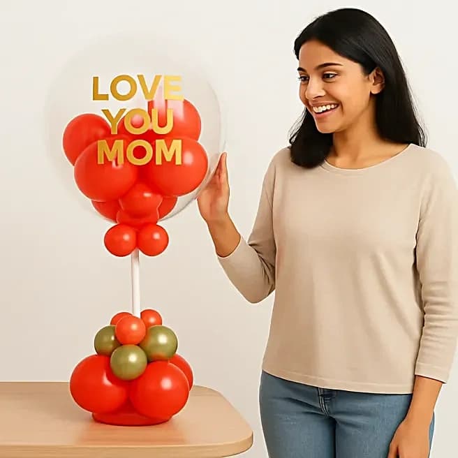 Radiant Love You Mom Balloon Stand Decor Set — view 1 of 5