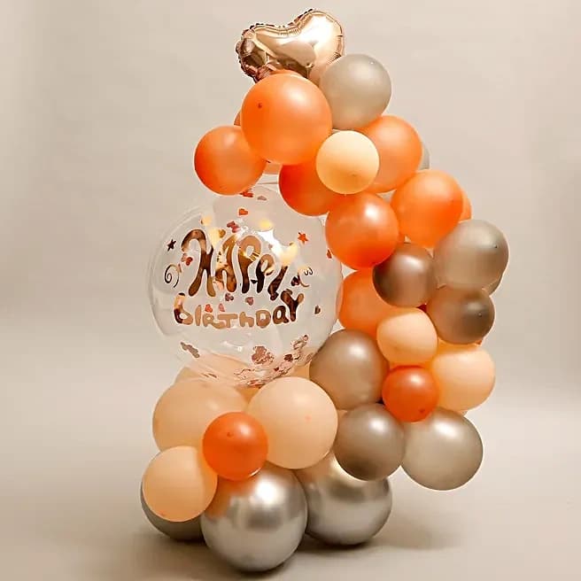 Rose Gold Birthday Balloon Bouquet Set — view 4 of 5