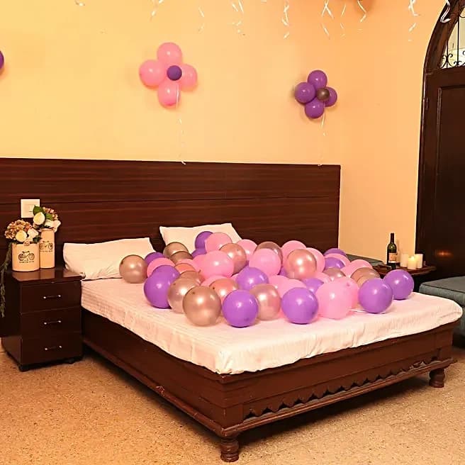 Colorful Balloons Decor Pink Purple & Silver Set — view 2 of 3