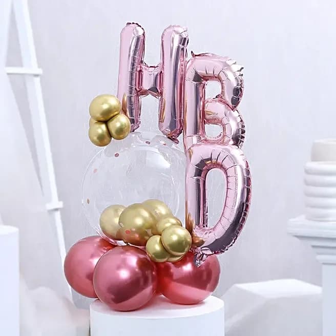Chic Birthday Balloon Bouquet- Rose Gold Set — view 2 of 4