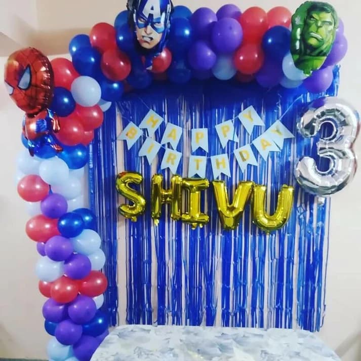 Avenger Theme Balloon Decoration at home for Birthday Party Set — view 1 of 1