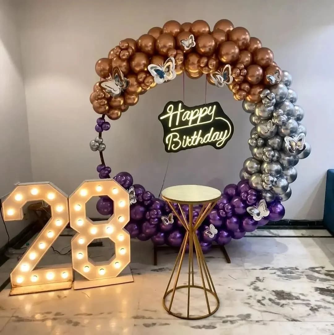 Luxury Metallic Butterfly Birthday Backdrop Decor — view 1 of 1