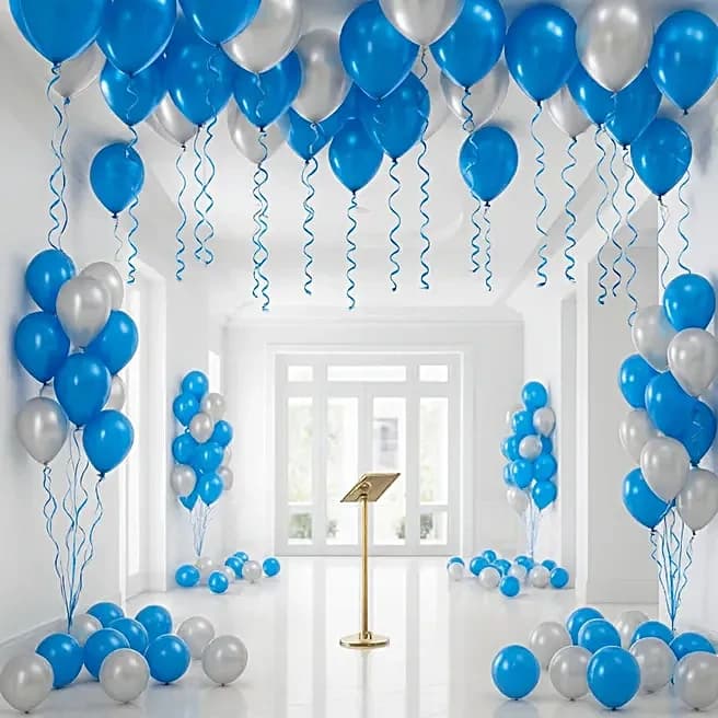 Blue and Silver Balloon Decor Set — view 1 of 3