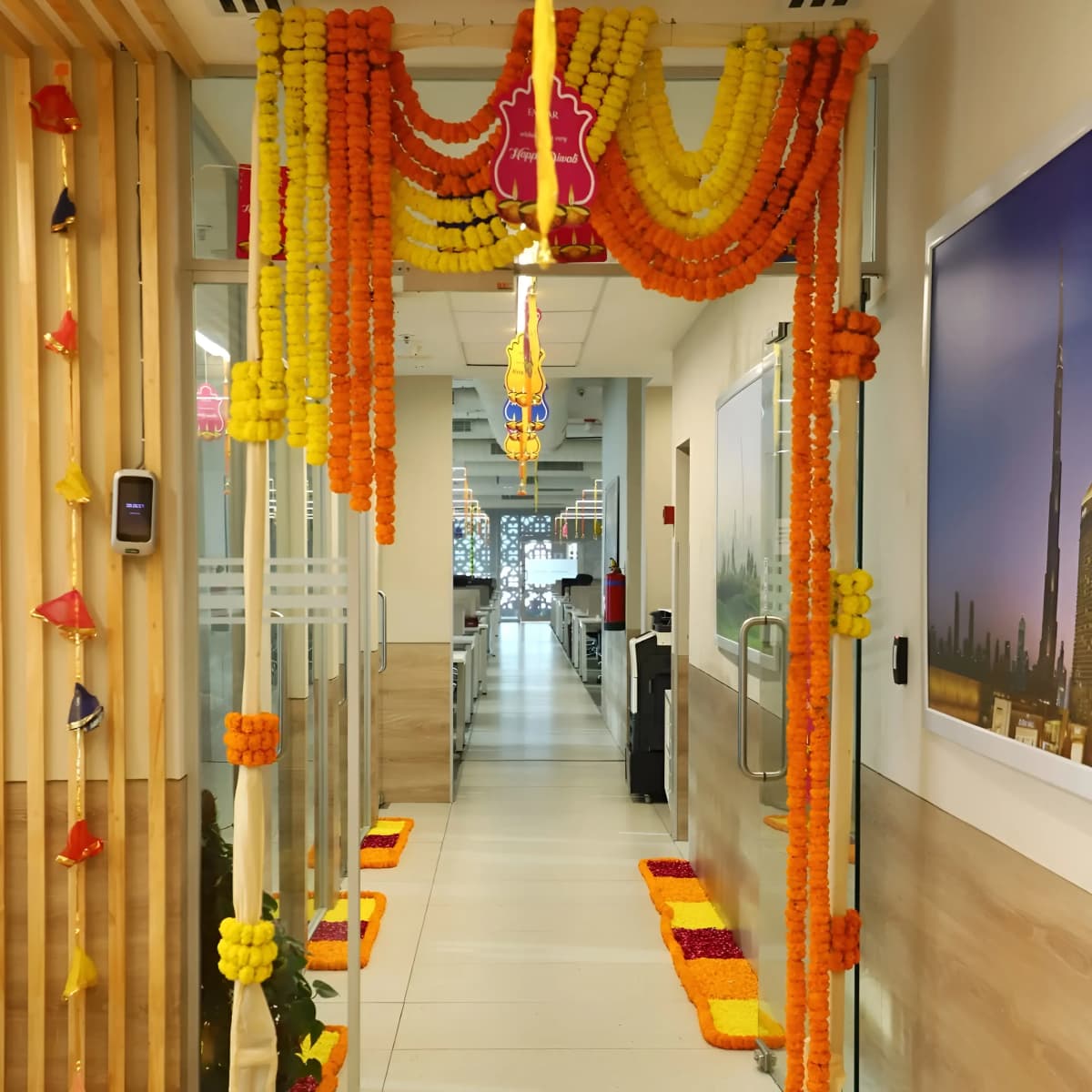 Elegant Floral Diwali Office Decoration Set — view 4 of 4