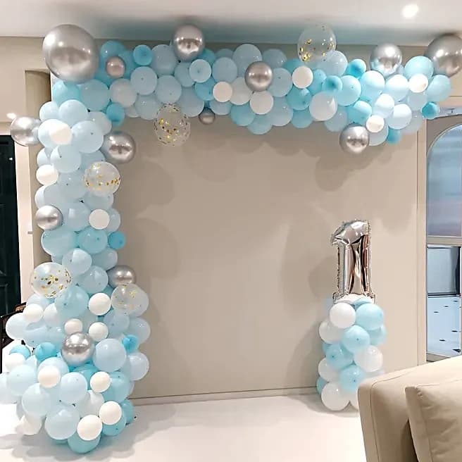 Personalised Blue & White Balloon Garland Décor Set — view 1 of 4