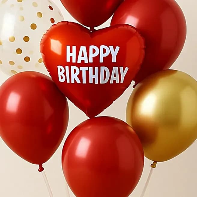 Red N Gold Birthday Balloon Stand Set — view 4 of 4