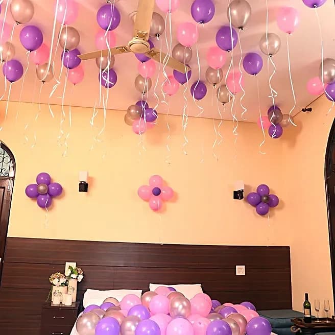 Colorful Balloons Decor Pink Purple & Silver Set — view 1 of 3