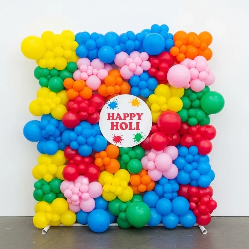 Holi Special Balloon Wall Decoration — view 1 of 2