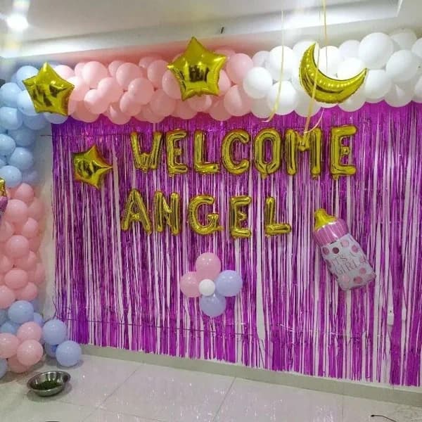 Welcome Baby Girl Balloon Decoration Set — view 1 of 1