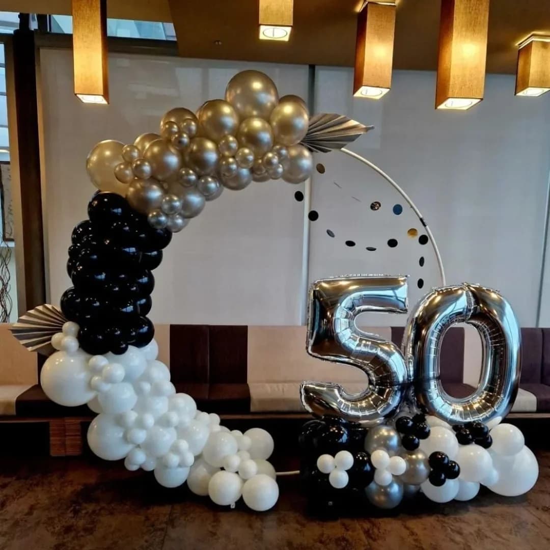 Black and Gold 50th Birthday Balloon Decor Set — view 1 of 1