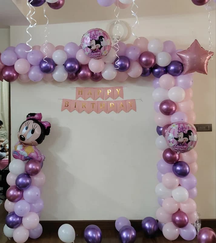 Balloon Decoration For Birthday Minnie Mouse theme Arc Design at Home Set — view 1 of 1