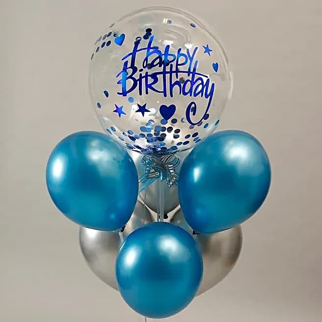 Blue Theme Birthday Balloon Bouquet Set — view 6 of 6