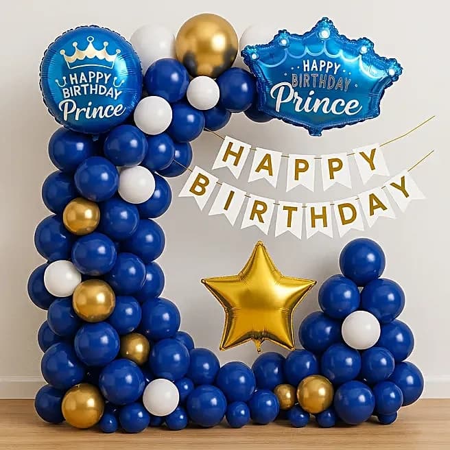 Royal Blue Birthday Balloon Decor Set — view 2 of 3