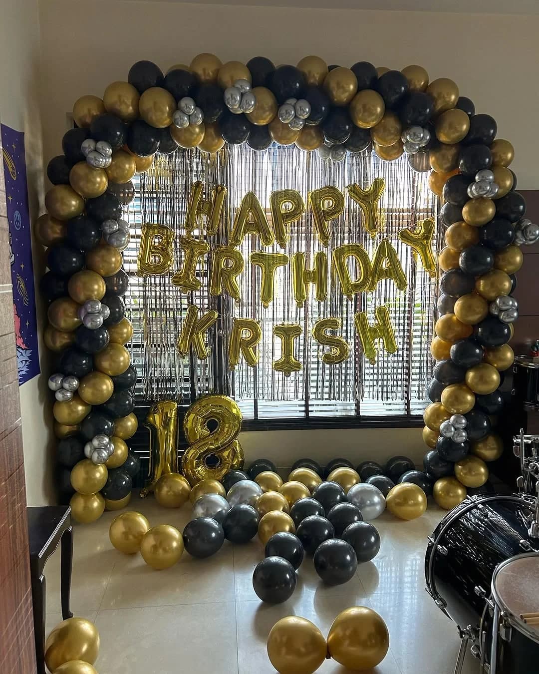 Luxe Black and Gold Birthday Celebration Decor — view 1 of 1