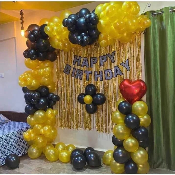 Black & Gold Balloon Decor — view 1 of 2