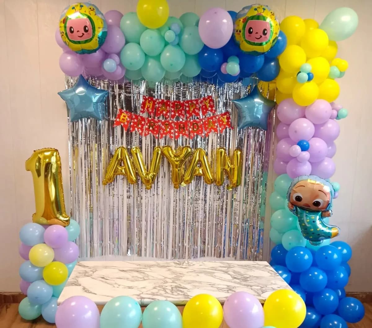 Colorful Cocomelon Theme Balloon Decoration Set — view 2 of 2