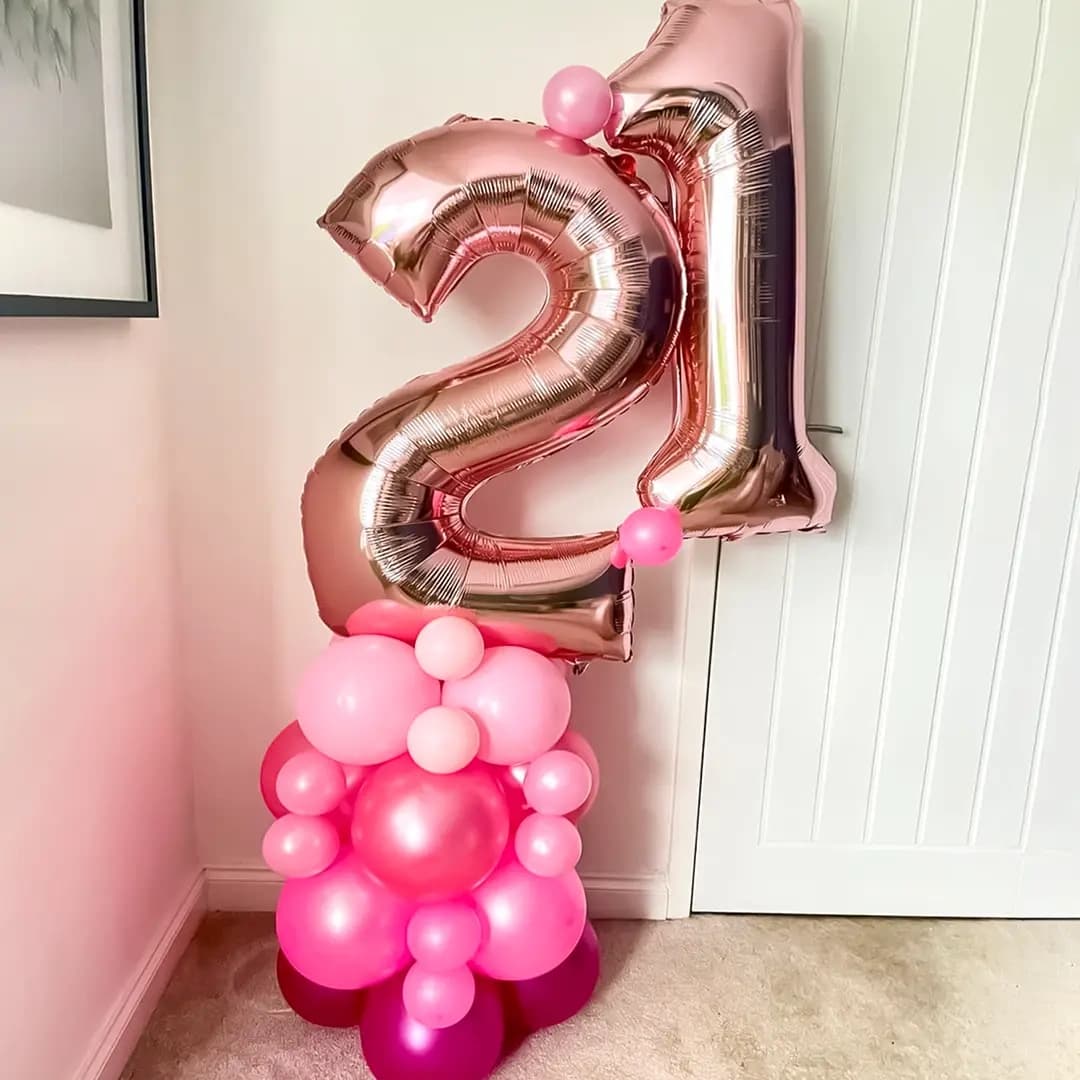 Pink Double Digit Balloon Arrangement Set — view 1 of 1