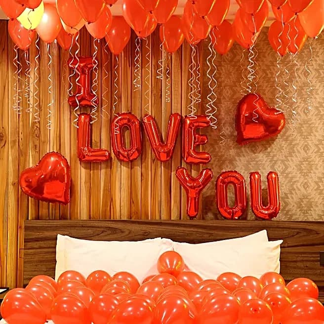 Romantic Red Themed Love You Balloon Decorations Set — view 2 of 4
