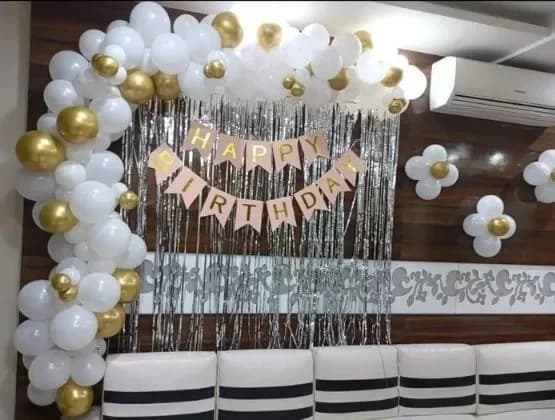 White And Golden Shower Decor Set — view 1 of 1