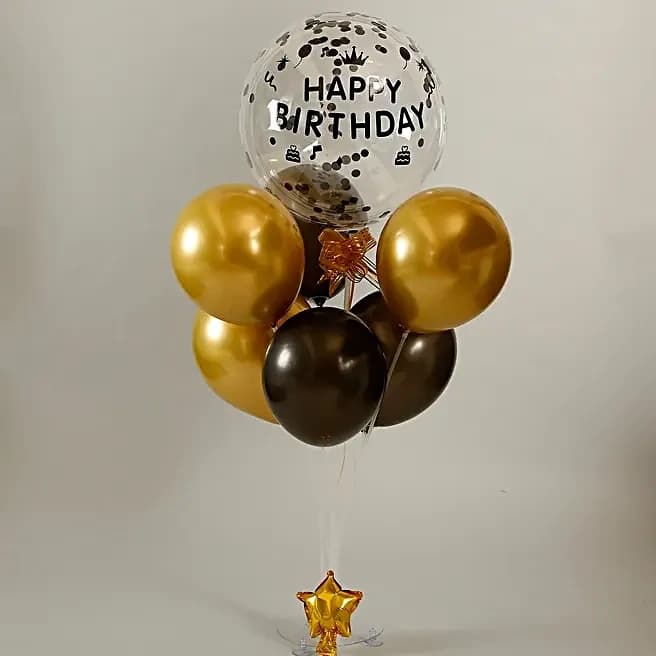 Black And Golden Balloon Bouquet Set — view 3 of 5