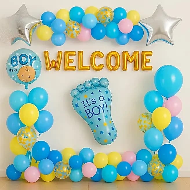 Colourful Welcome Baby Balloon Decor Set — view 3 of 5