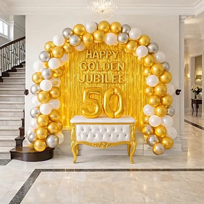 Golden Jubilee Anniversary Balloon Decor Set — view 2 of 3