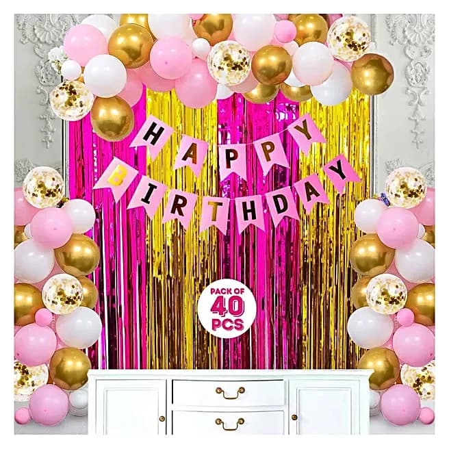 Gorgeous Pink Birthday Decoration Set — view 1 of 6